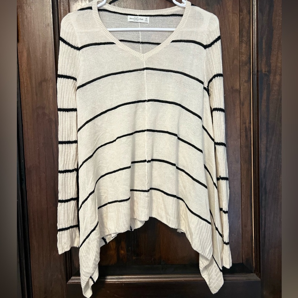 Abercrombie & Fitch Cream and Black Striped Tunic